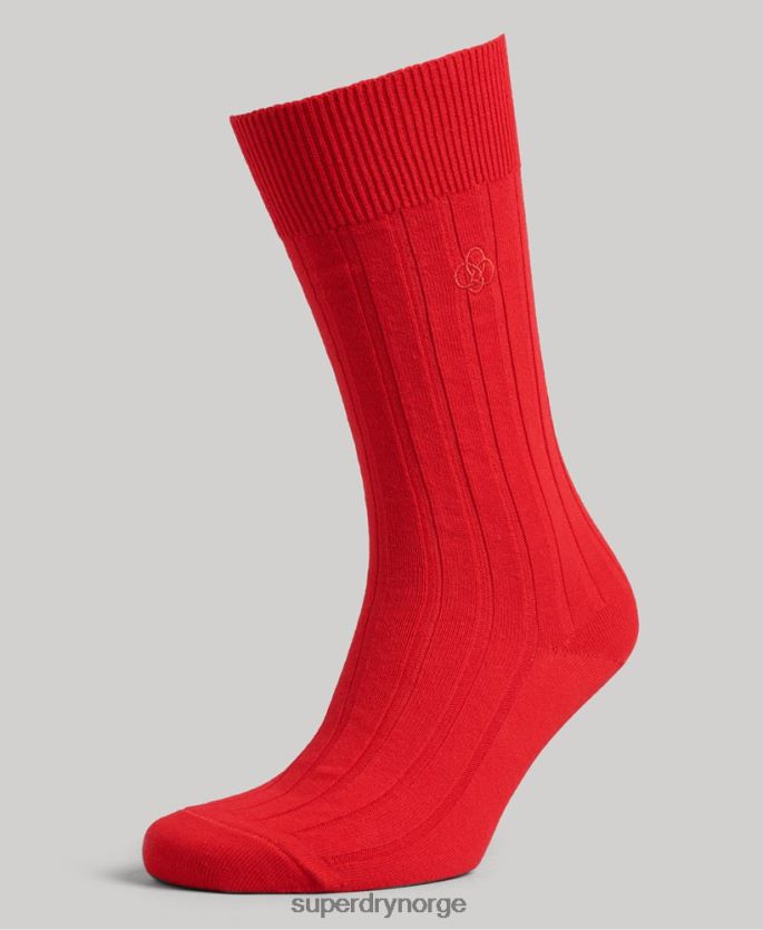 Superdry rød tilbehør 86P46D1782 ribbesokker i økologisk bomull menn