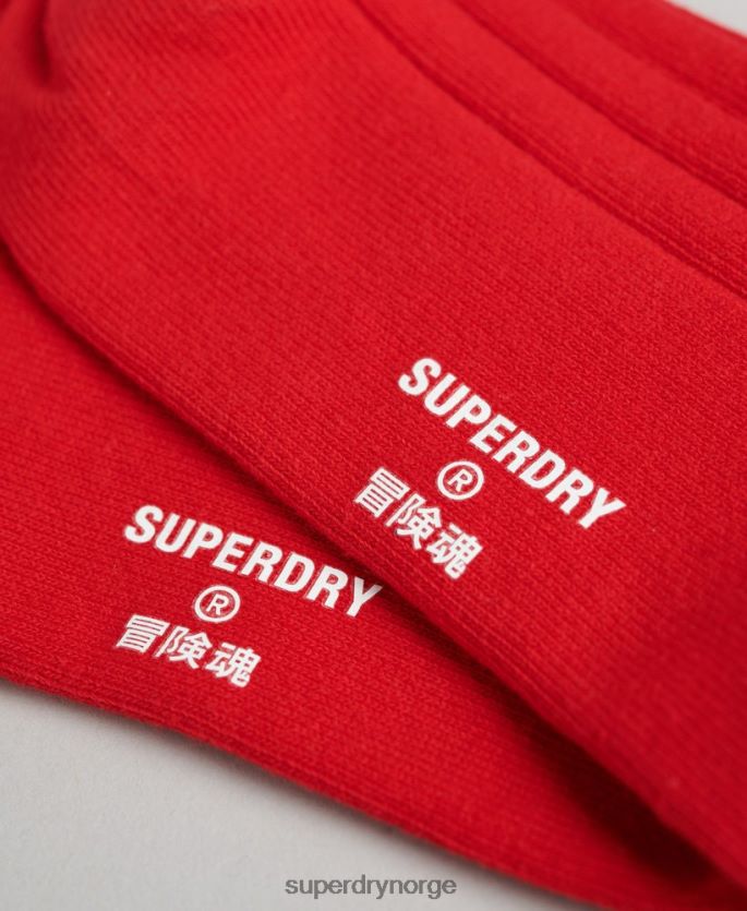 Superdry rød tilbehør 86P46D1782 ribbesokker i økologisk bomull menn