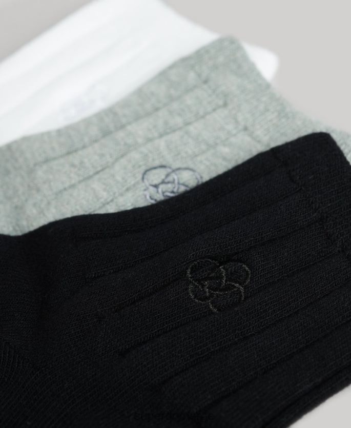 Superdry svart tilbehør 86P46D1642 ankelsokkpakke i økologisk bomull menn